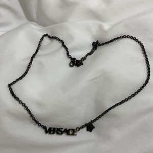 VERSACE BLACK LOGO BRACELET